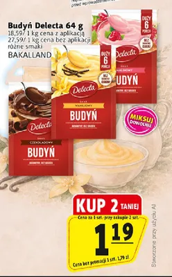 Budyń Delecta czekoladowy promocja w Prim Market