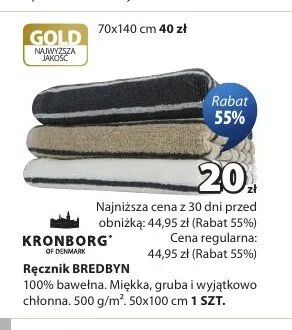 Ręcznik Kronborg Bredbyn 50x100 cm promocja w Jysk
