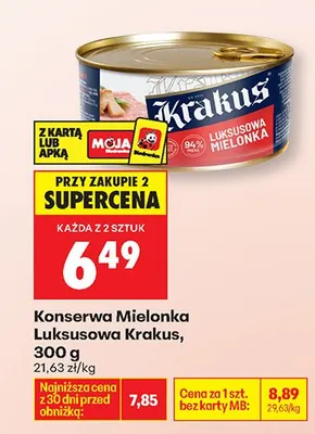 Konserwa Mielonka Luksusowa Krakus 300g promocja w Biedronka