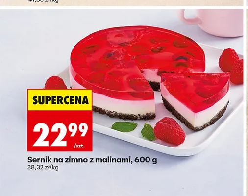 Sernik na zimno z malinami promocja w Biedronka