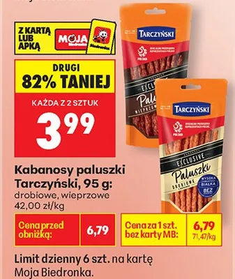 Kabanosy paluszki drobiowe promocja w Biedronka