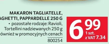 Makaron Tagliatelle, Spaghetti, Pappardelle 250 g Rana Tradizionali promocja w Selgros