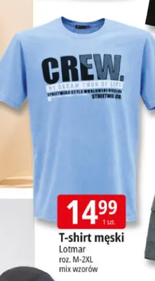 T-shirt męski Lotmar roz. M-2XL mix wzorów promocja w Leclerc