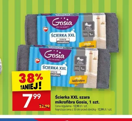 Ścierka XXL szara mikrofibra Gosia promocja w Twój Market
