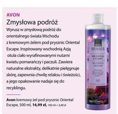 Zmysłowa podróż kremowy żel pod prysznic Oriental Escape promocja w Hebe