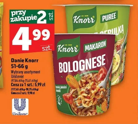 Danie puree ziemniaczane Knorr promocja w TOPAZ