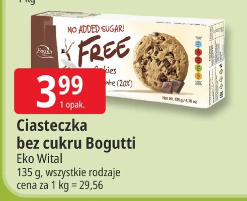 Ciasteczka bez cukru Bogutti promocja w Leclerc