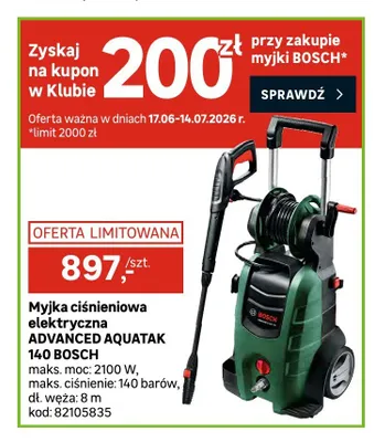 Myjka ciśnieniowa elektryczna Bosch AdvancedAquatak 140 promocja w Leroy Merlin