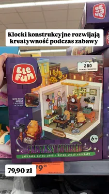 Klocki konstrukcyjne Elefun Fantasy World Retro Sklep Kapibary promocja w Biedronka