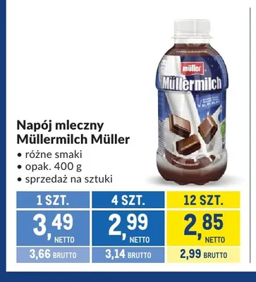 Napój mleczny Müllermilch Müller promocja w Makro