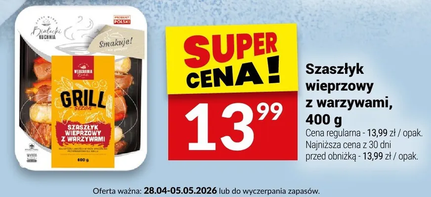Szaszłyk wieprzowy z warzywami Wędzarnia Smaku promocja w Twój Market