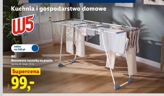 Rozsuwana suszarka na pranie W5 promocja w Lidl