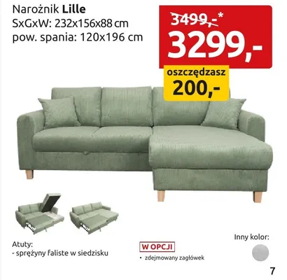 Narożnik Lille promocja w Black Red White