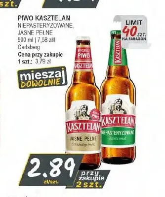 Piwo Kasztelan Jasne Pełne promocja w Słoneczko