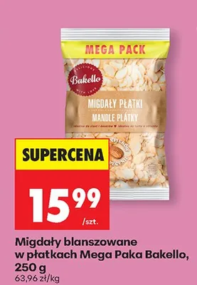 Migdały blanszowane w płatkach Mega Pack promocja w Biedronka