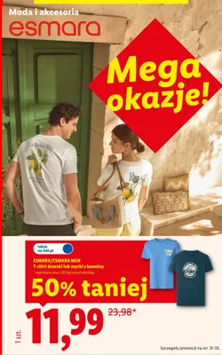 T-shirt damski z bawełny Esmara promocja w Lidl