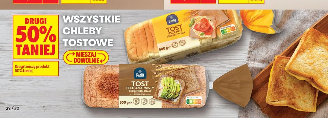 Chleb tostowy pełnoziarnisty Pano promocja w Biedronka