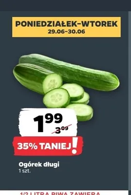 Ogórek długi promocja w Netto