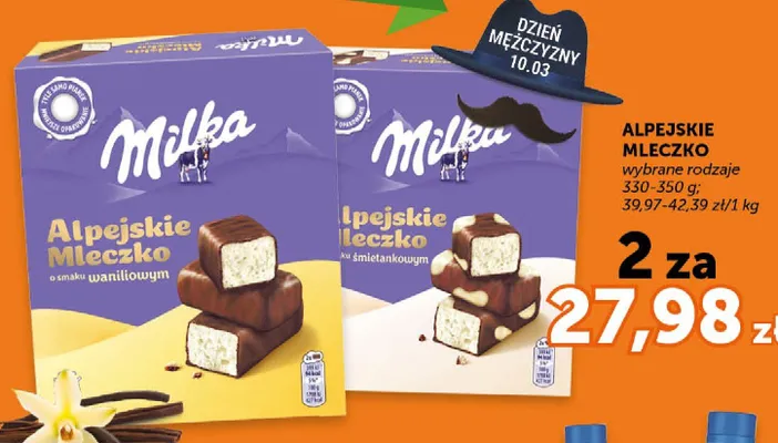 Alpejskie mleczko wybrane rodzaje promocja w Euro Sklep