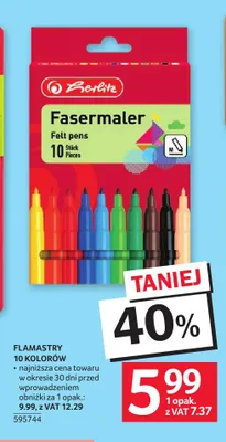 Flamastry Herlitz 10 kolorów promocja w Selgros