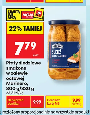 Płaty śledziowe smażone w zalewie octowej Marinero promocja w Biedronka