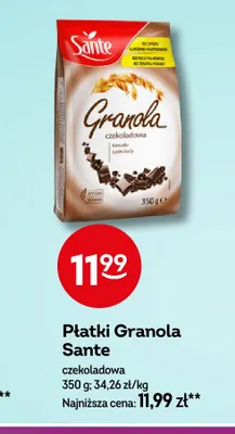 Płatki Granola czekoladowa Sante promocja w Żabka