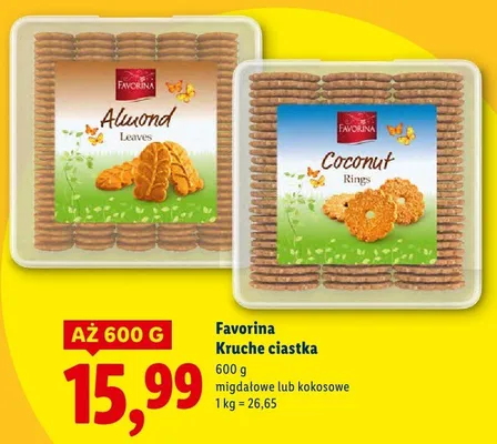 Kruche ciastka kokosowe promocja w Lidl
