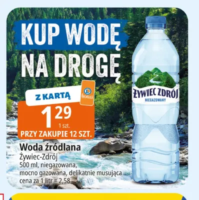 Woda źródlana gazowana mocno Żywiec-Zdrój promocja w Leclerc