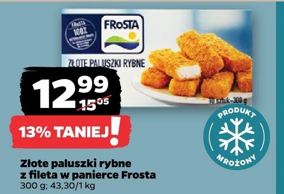 Złote paluszki rybne z filetą w panierce promocja w Netto