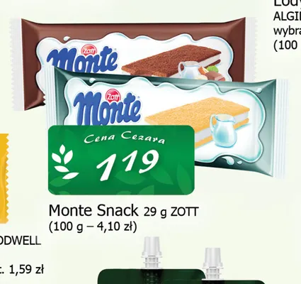 Monte Snack Zott promocja w CEZAR Delikatesy
