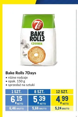 Sucharki Bake Rolls 7Days promocja w Makro