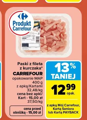 Paski z fileta z kurczaka Carrefour promocja w Carrefour