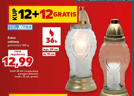 Znicz szklany promocja w Kaufland