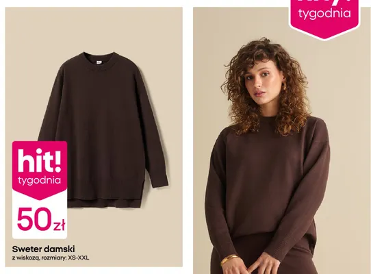 Sweter damski z wiskozą promocja w Pepco