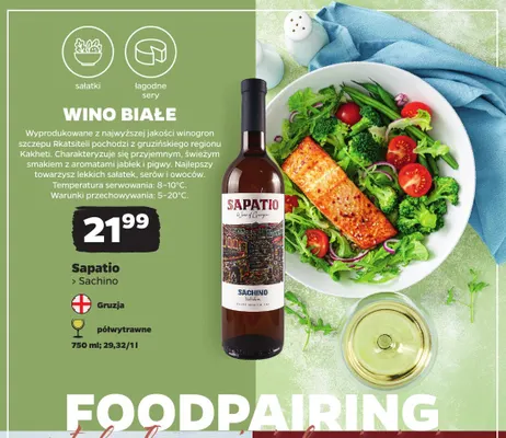 Wino białe półwytrawne Sapatio Sachino promocja w Netto