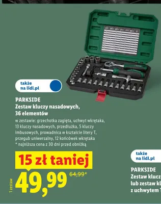 Zestaw kluczy nasadowych PARKSIDE 36 elementów promocja w Lidl