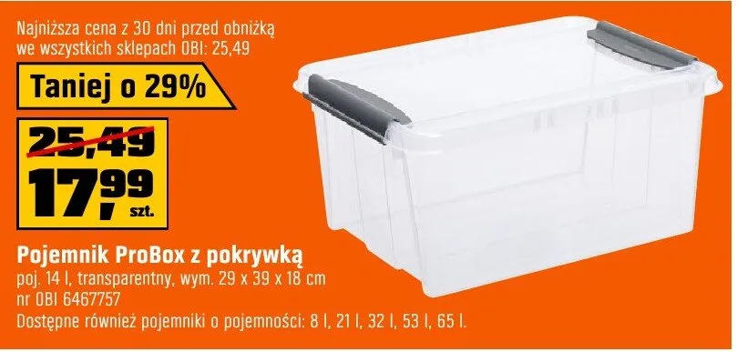 Pojemnik ProBox z pokrywką promocja w OBI