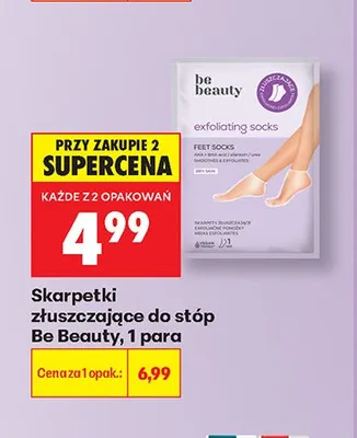Skarpetki złuszczające do stóp Be Beauty promocja w Biedronka