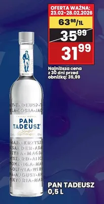 Wódka PAN TADEUSZ 0,5 L promocja w Wafelek