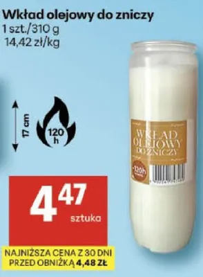 Wkład olejowy do zniczy promocja w Delikatesy Centrum