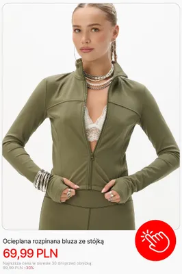 Ocieplana rozpinana bluza ze stójką Cropp promocja w Cropp