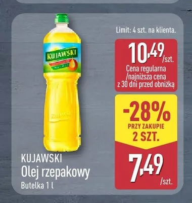 Olej rzepakowy Kujawski promocja w Aldi
