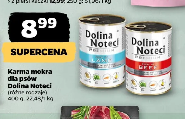 Karma mokra dla psów Dolina Noteci Lamb promocja w Netto