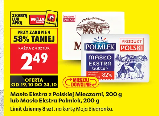 Masło ekstra Polmlek promocja w Biedronka