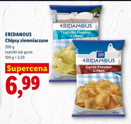 Chipsy ziemniaczane gyros Eridanous promocja w Lidl