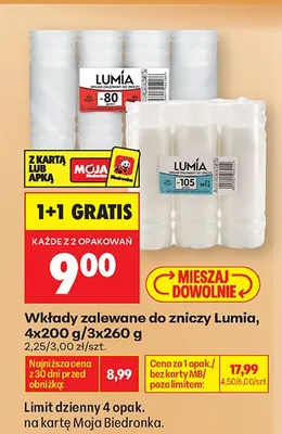 Wkłady zalewane do zniczy Lumia promocja w Biedronka