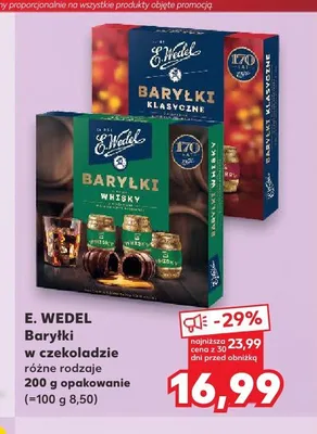 Baryłki whisky w czekoladzie E. Wedel promocja w Kaufland