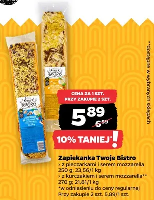 Zapiekanka z pieczarkami i serem mozzarella Twoje Bistro promocja w Netto