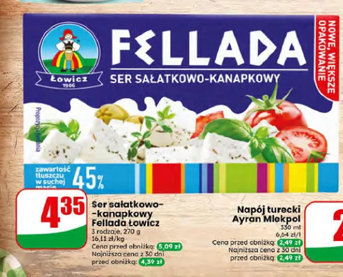 Ser sałatkowo-kanapkowy Fellada Łowicz promocja w Dino