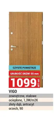 Drzwi zewnętrzne stalowe Vigo ocieplone promocja w Merkury Market